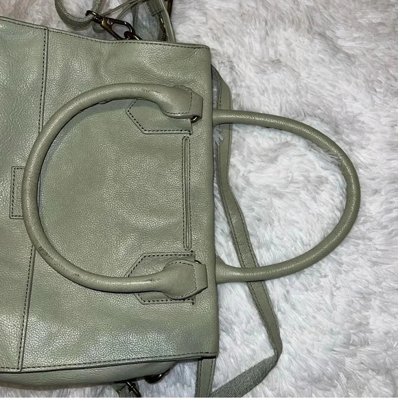 Fossil Leather Bag Trinity Satchel Light Sage Green Crossbody or Shoulder Bag - Picture 7 of 7